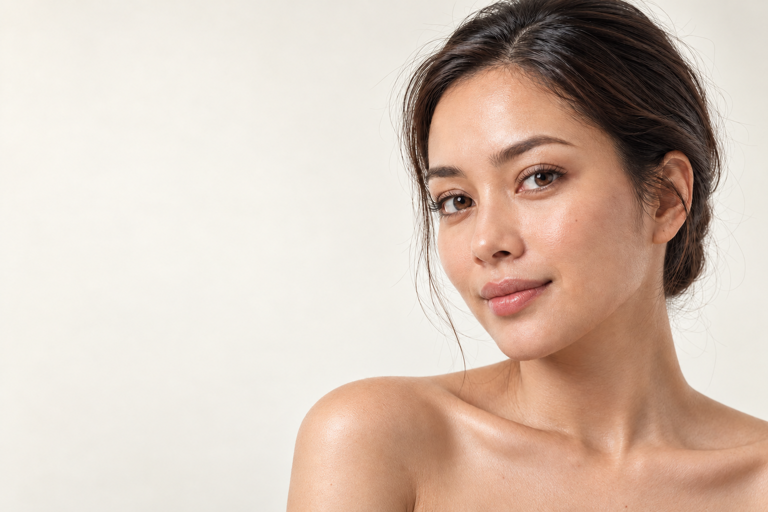 Portrait of a woman with glowing, healthy skin